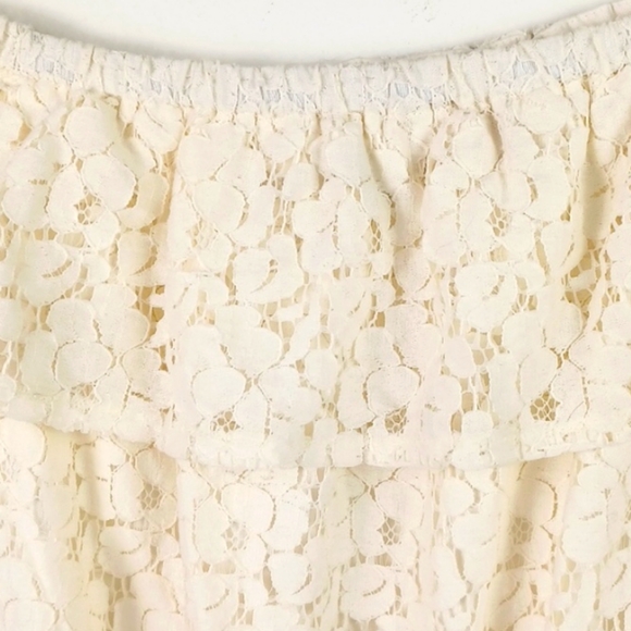 BONGO LACE RUFFLED ON or OFF THE SHOULDER GORGEOUS LINED ROMPER SZ M - Picture 8 of 12